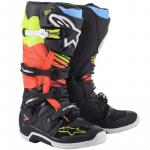 Bota Alpinestars Tech 7 Preto Amarelo Fluo Vermelho Fluo