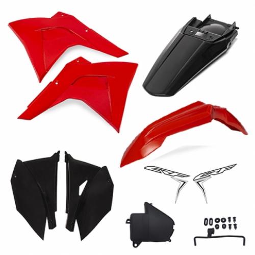 Kit Plástico Premium CRF 230 AMX Vermelho (Plate Lateral Preto)