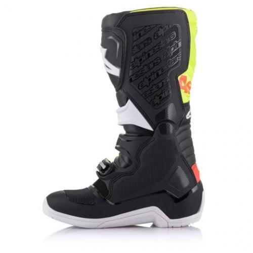 Bota Alpinestars Tech 5 Preto Vermelho Amarelo Fluo