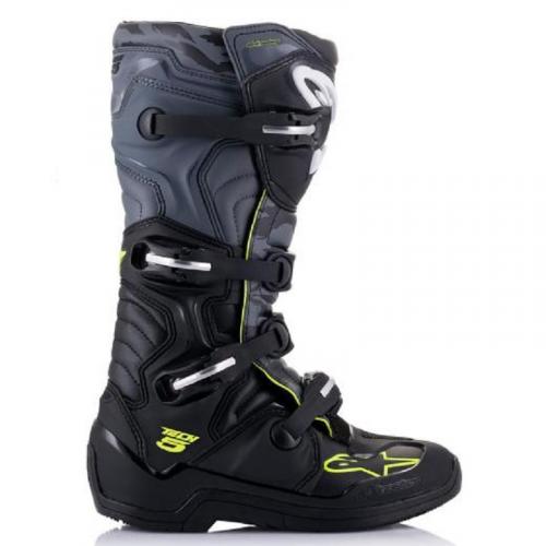 Bota Alpinestars Tech 5 Preto Cinza Amarelo Fluo