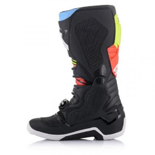 Bota Alpinestars Tech 7 Preto Amarelo Fluo Vermelho Fluo