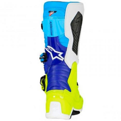 Bota Alpinestars Tech 7 Amarelo/Branco/Azul Ciano